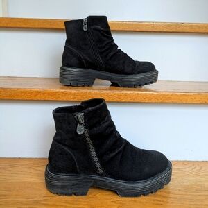 Black suede ankle boots